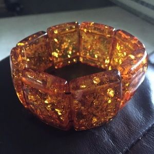 Speckled Vintage Lucite Stretch Bracelet